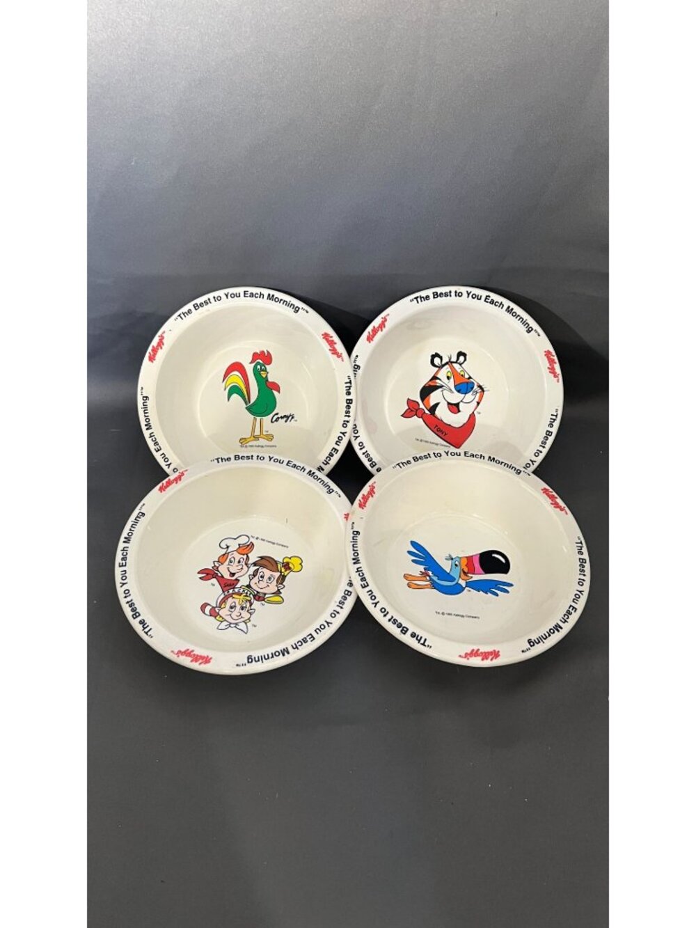 Kelloggs Vintage 1995 Cereal Bowls Featuring Iconic Mascots Set
